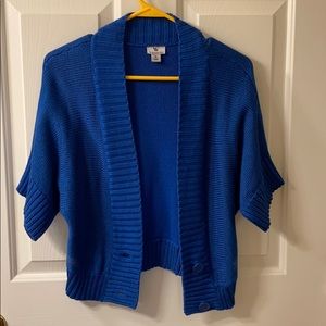Cobalt blue sweater shrug